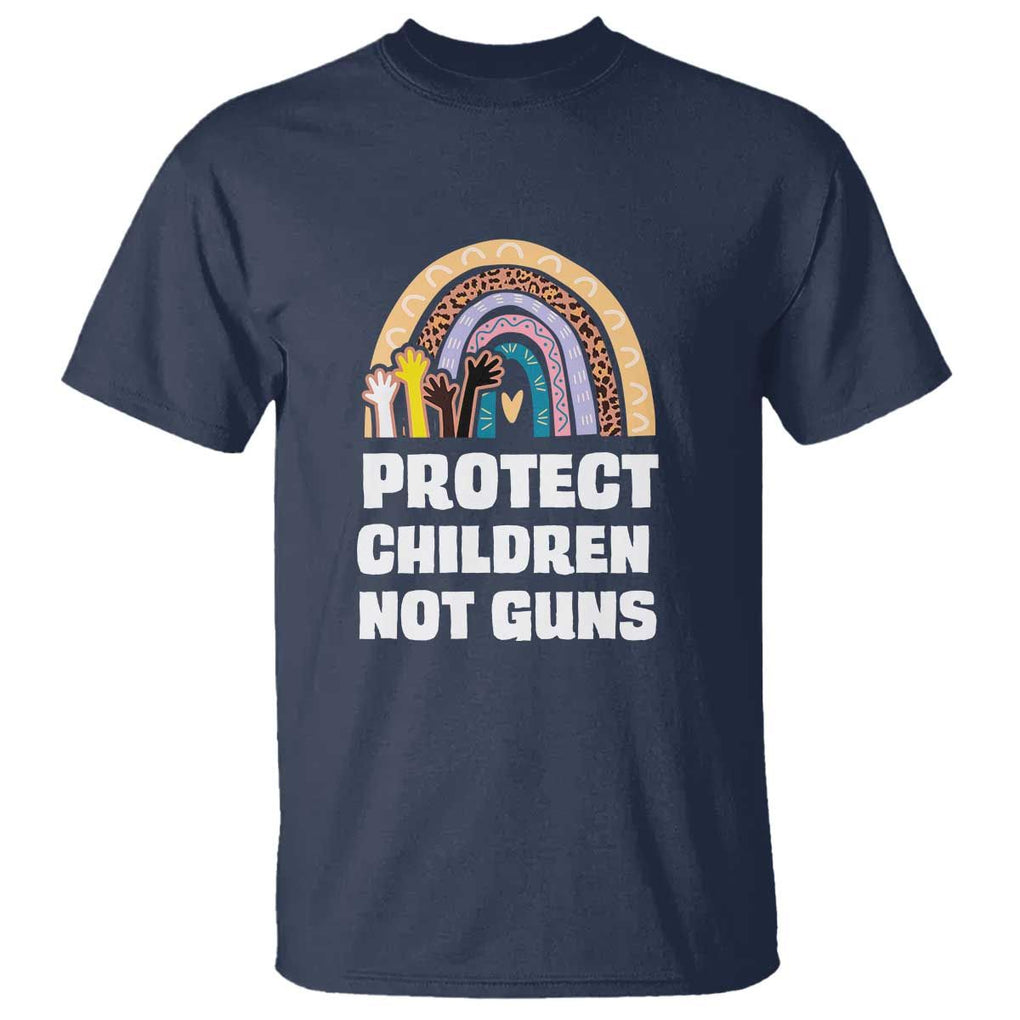 Gun Violence Awareness T Shirt Protect Children Not Guns In June We Wear Orange Day End Gun Violence Rainbow TS02 Navy Print Your Wear