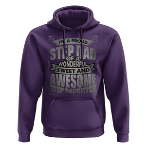 Funny Step Dad Hoodie I'm A Proud Step Dad Of Awesome Daugher Father's Day TS02 Purple Print Your Wear