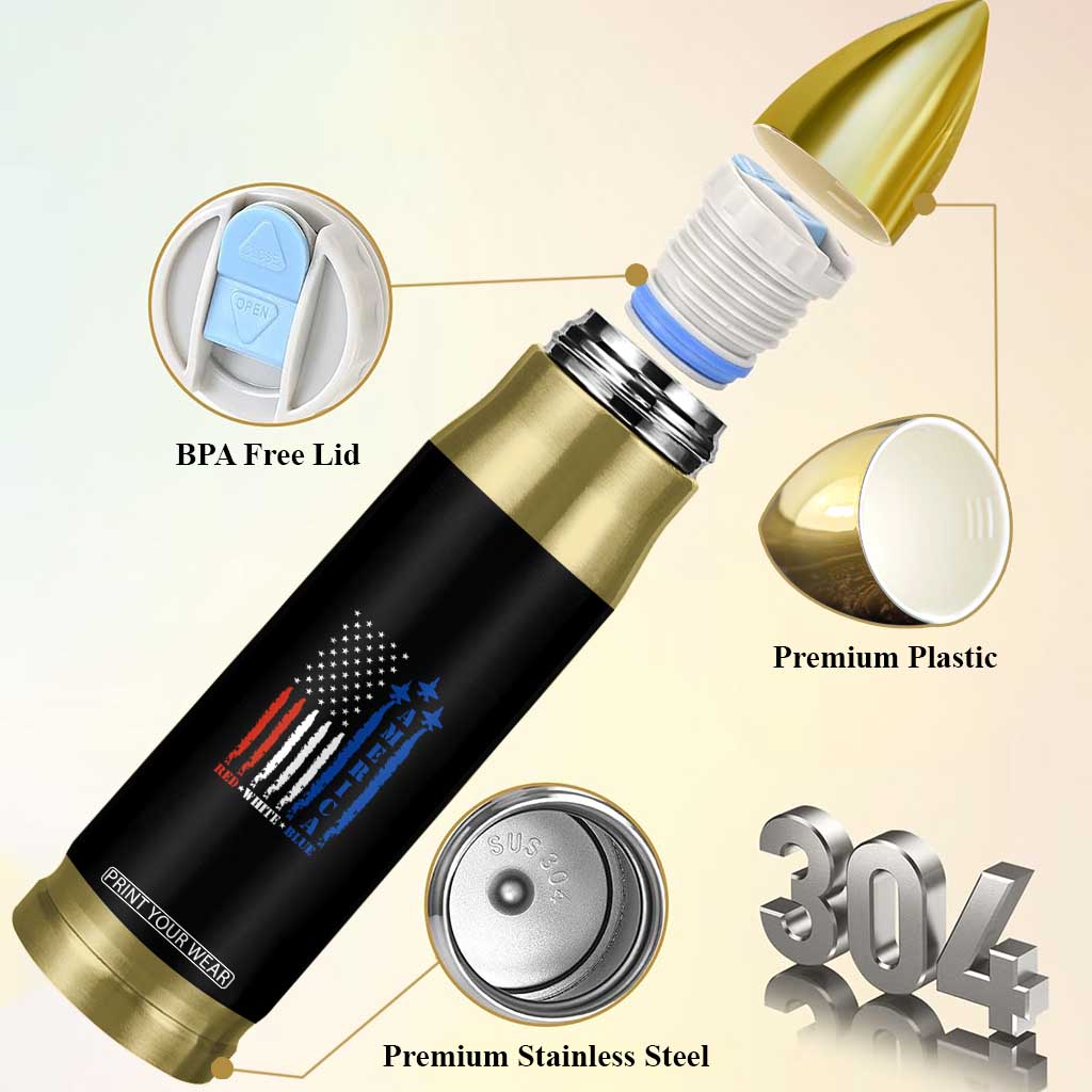 American Patriotic Bullet Tumbler 4th of July Red White And Blue US Flag TS02 Print Your Wear