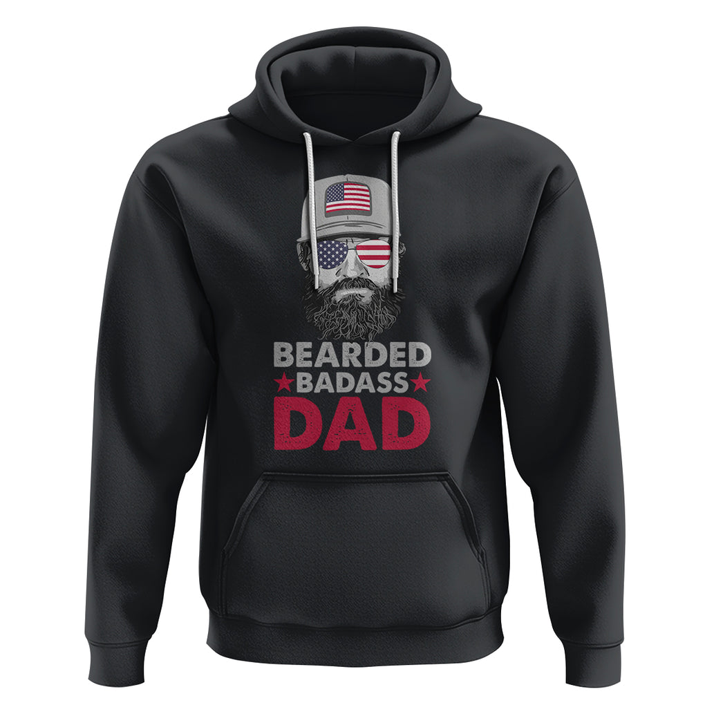 Funny Patriots American Men Bearded Badass Dad Hoodie TS02 Black Printyourwear
