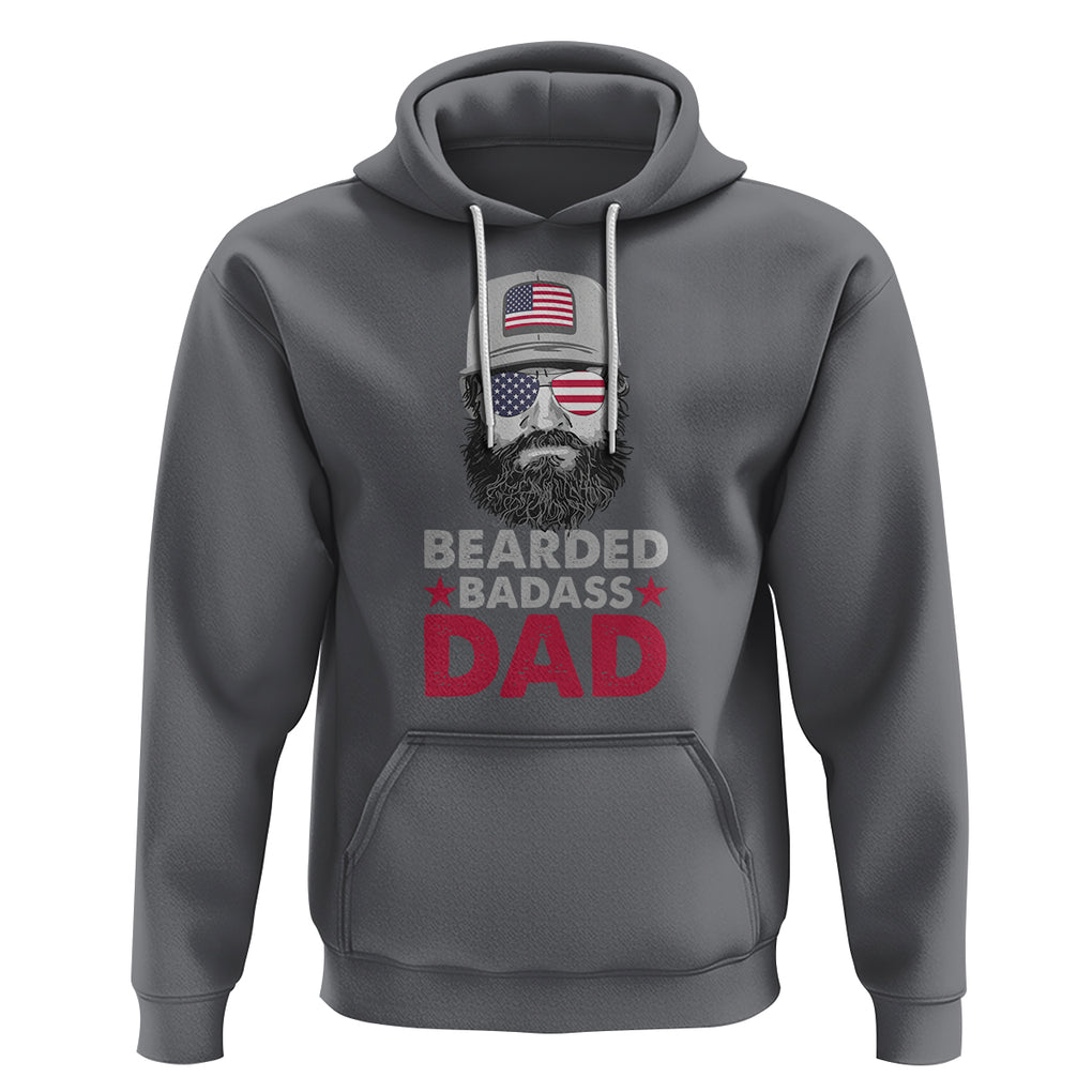 Funny Patriots American Men Bearded Badass Dad Hoodie TS02 Charcoal Printyourwear