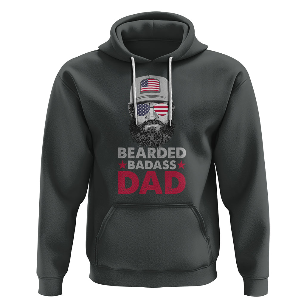 Funny Patriots American Men Bearded Badass Dad Hoodie TS02 Dark Heather Printyourwear