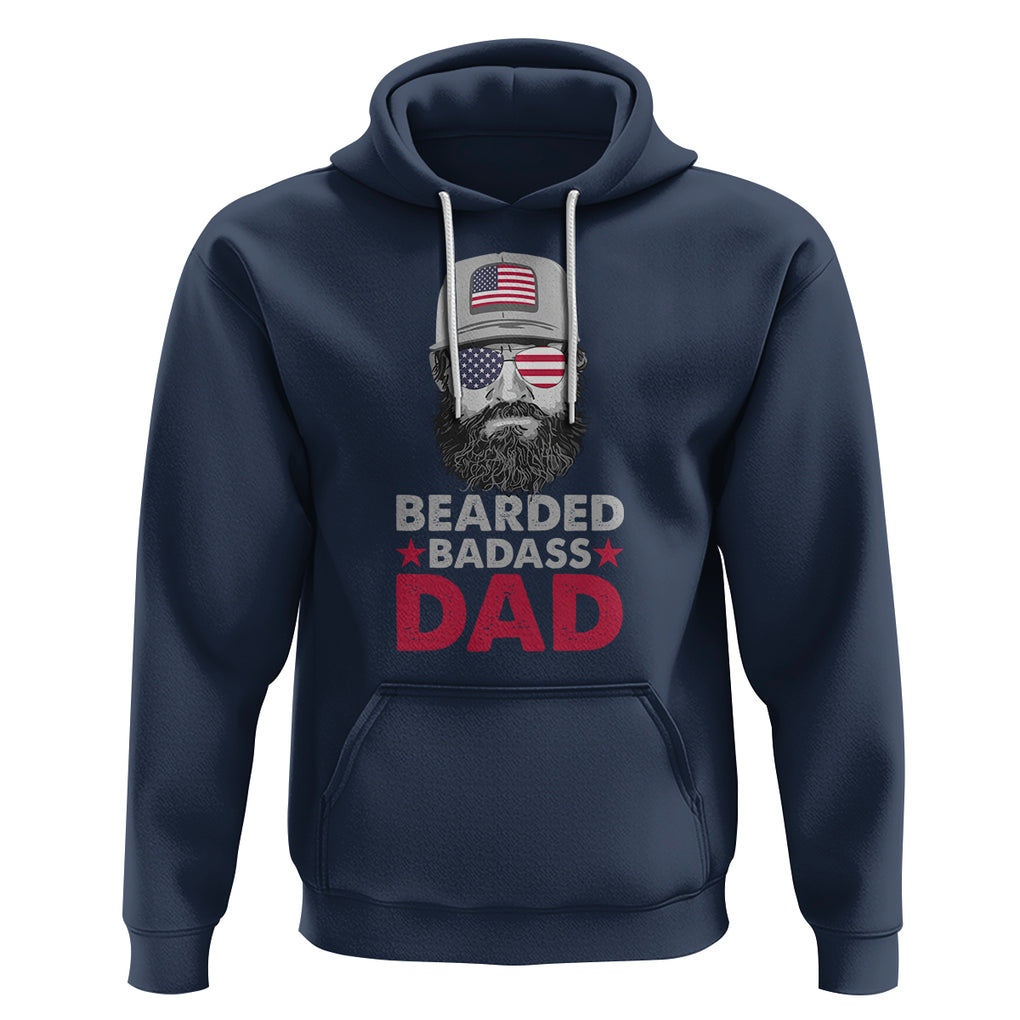 Funny Patriots American Men Bearded Badass Dad Hoodie TS02 Navy Printyourwear