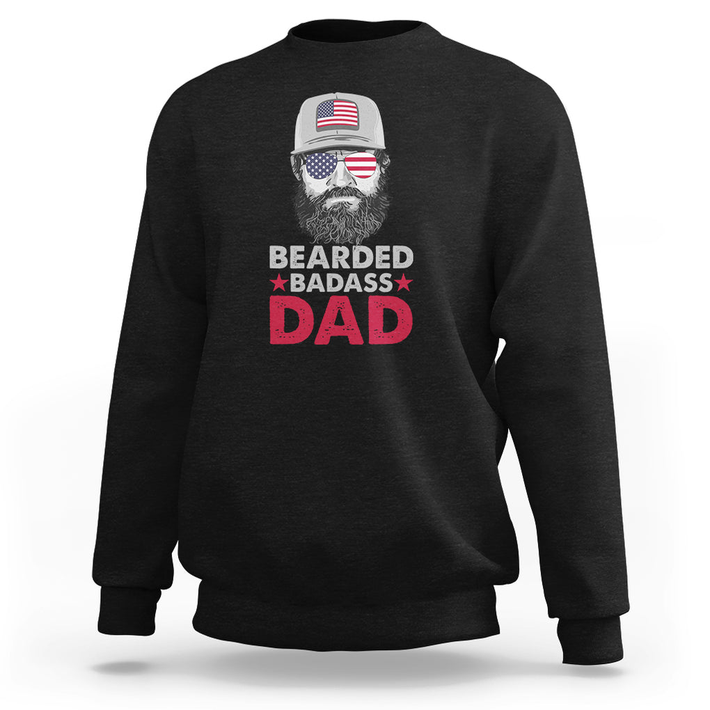 Funny Patriots American Men Bearded Badass Dad Sweatshirt TS02 Black Printyourwear
