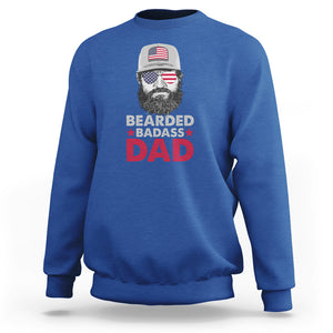 Funny Patriots American Men Bearded Badass Dad Sweatshirt TS02 Royal Blue Printyourwear