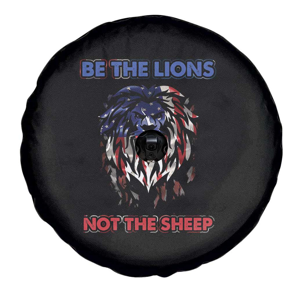 Patriotic American Lion Spare Tire Cover Be The Lions Not The Sheep Retro US Flag TS02 Print Your Wear