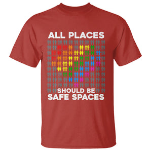 LGBT Support T Shirt All Places Should Be Safe Spaces Gay Pride Ally TS02 Red Printyourwear