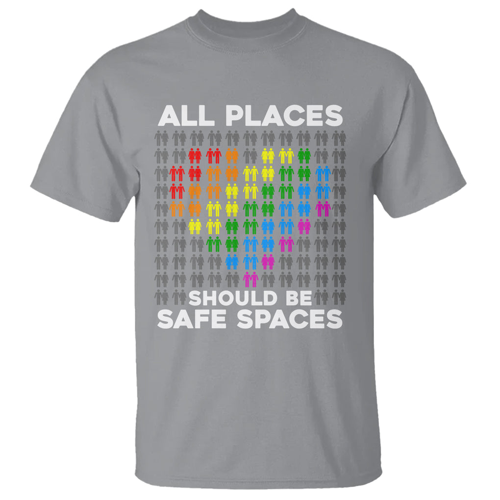 LGBT Support T Shirt All Places Should Be Safe Spaces Gay Pride Ally TS02 Sport Gray Printyourwear