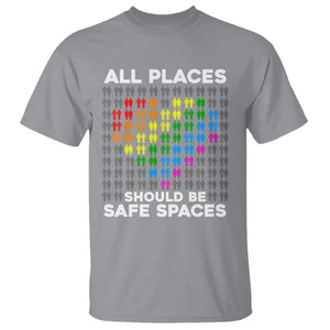 LGBT Support T Shirt All Places Should Be Safe Spaces Gay Pride Ally TS02 Sport Gray Printyourwear