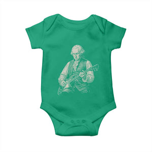 George Washington Rock Star Portrait Baby Onesie Funny Electric Guitar Player Founding Father Patriotic Graphic