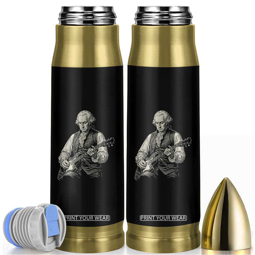 George Washington Rock Star Portrait Bullet Tumbler Funny Electric Guitar Player Founding Father Patriotic Graphic TS02 Black Print Your Wear