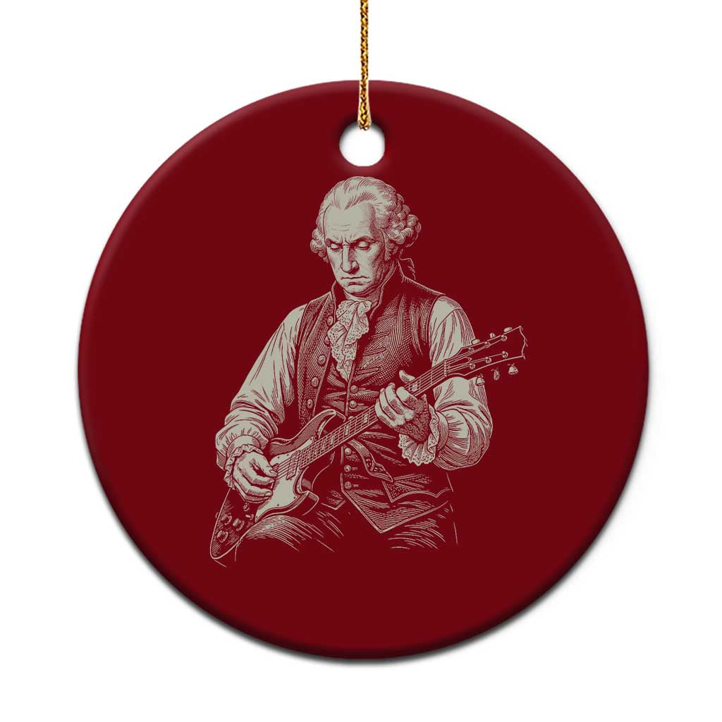 George Washington Rock Star Portrait Ceramic Ornament Funny Electric Guitar Player Founding Father Patriotic Graphic