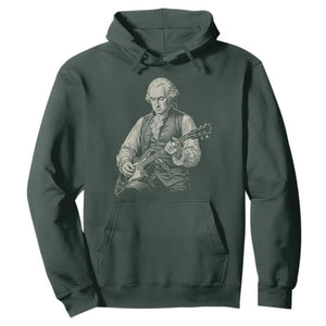 George Washington Rock Star Portrait Hoodie Funny Electric Guitar Player Founding Father Patriotic Graphic
