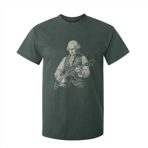 George Washington Rock Star Portrait T Shirt For Kid Funny Electric Guitar Player Founding Father Patriotic Graphic