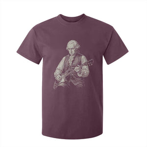 George Washington Rock Star Portrait T Shirt For Kid Funny Electric Guitar Player Founding Father Patriotic Graphic