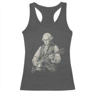 George Washington Rock Star Portrait Racerback Tank Top Funny Electric Guitar Player Founding Father Patriotic Graphic