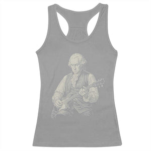 George Washington Rock Star Portrait Racerback Tank Top Funny Electric Guitar Player Founding Father Patriotic Graphic