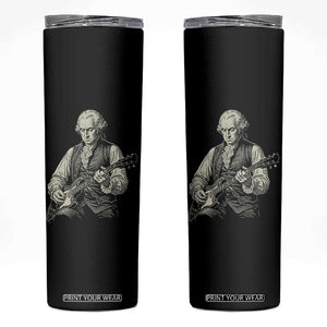 George Washington Rock Star Portrait Skinny Tumbler Funny Electric Guitar Player Founding Father Patriotic Graphic TS02 Black Print Your Wear