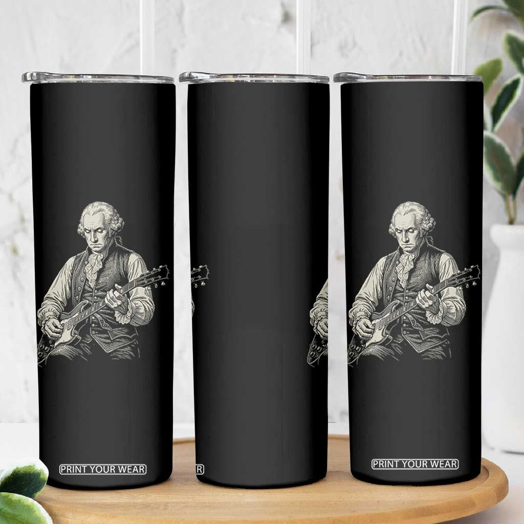 George Washington Rock Star Portrait Skinny Tumbler Funny Electric Guitar Player Founding Father Patriotic Graphic TS02 Print Your Wear