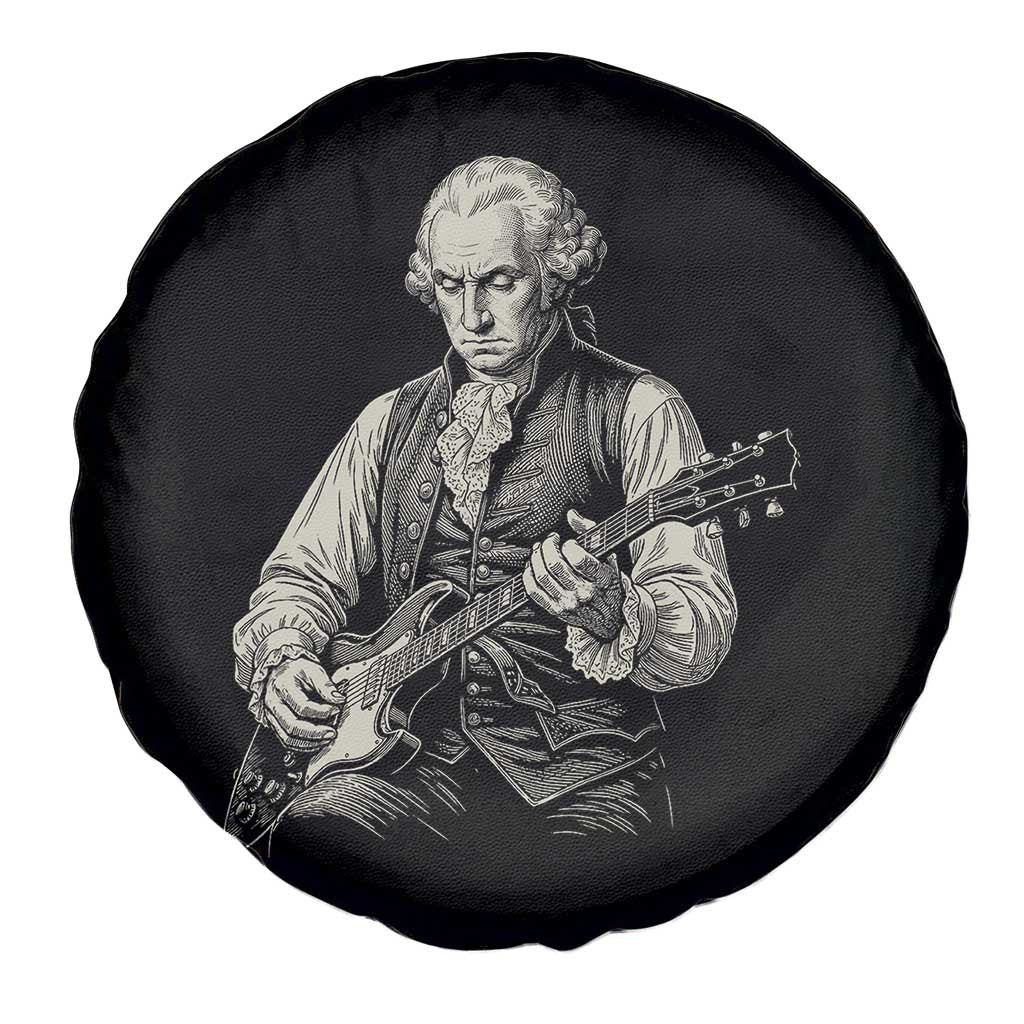 George Washington Rock Star Portrait Spare Tire Cover Funny Electric Guitar Player Founding Father Patriotic Graphic