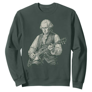 George Washington Rock Star Portrait Sweatshirt Funny Electric Guitar Player Founding Father Patriotic Graphic
