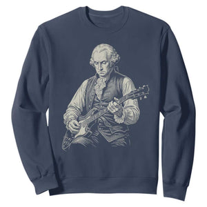 George Washington Rock Star Portrait Sweatshirt Funny Electric Guitar Player Founding Father Patriotic Graphic