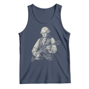 George Washington Rock Star Portrait Tank Top Funny Electric Guitar Player Founding Father Patriotic Graphic