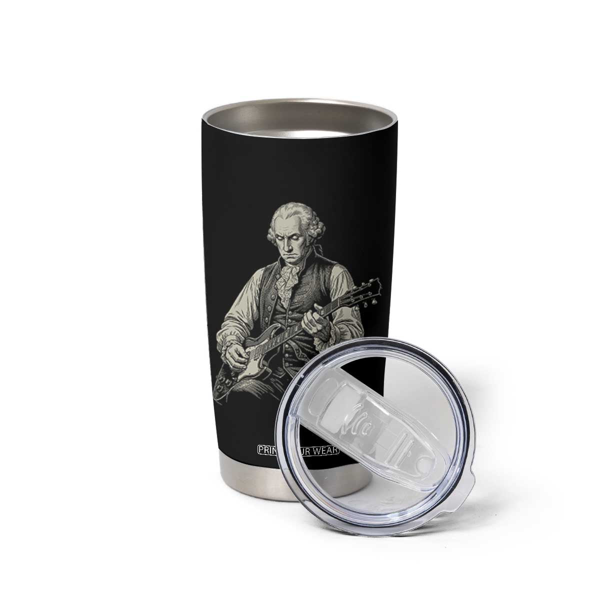 George Washington Rock Star Portrait Tumbler Cup Funny Electric Guitar Player Founding Father Patriotic Graphic