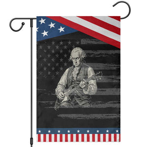 George Washington Rock Star Portrait Patriotic Garden Flag Funny Electric Guitar Player Founding Father Graphic