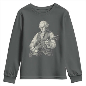 George Washington Rock Star Portrait Youth Sweatshirt Funny Electric Guitar Player Founding Father Patriotic Graphic
