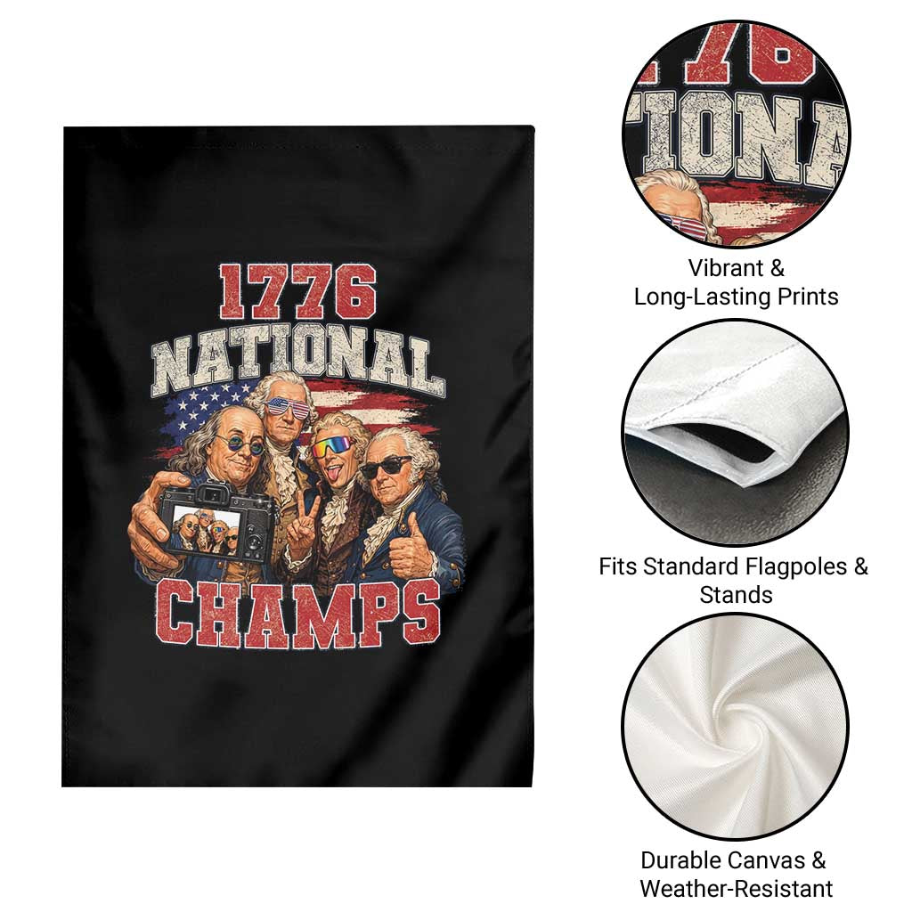 1776 National Champs Funny Founding Fathers Selfie Graphic Garden Flag George Washington and Ben Franklin Cool Sunglasses Patriotic TS02 Print Your Wear