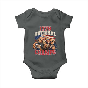 1776 National Champs Funny Founding Fathers Selfie Graphic Baby Onesie George Washington and Ben Franklin Cool Sunglasses Patriotic