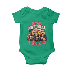 1776 National Champs Funny Founding Fathers Selfie Graphic Baby Onesie George Washington and Ben Franklin Cool Sunglasses Patriotic