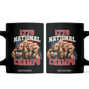 1776 National Champs Funny Founding Fathers Selfie Graphic Coffee Mug George Washington and Ben Franklin Cool Sunglasses Patriotic