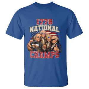 1776 National Champs Funny Founding Fathers Selfie Graphic T Shirt George Washington and Ben Franklin Cool Sunglasses Patriotic
