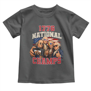 1776 National Champs Funny Founding Fathers Selfie Graphic Toddler T Shirt George Washington and Ben Franklin Cool Sunglasses Patriotic