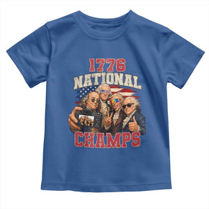1776 National Champs Funny Founding Fathers Selfie Graphic Toddler T Shirt George Washington and Ben Franklin Cool Sunglasses Patriotic