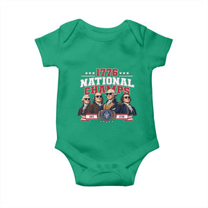 1776 National Champs Est 1776 Vintage Seal Baby Onesie Funny Cool Sunglasses Presidents and Founding Fathers Sports Style Patriotic
