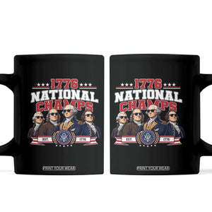 1776 National Champs Est 1776 Vintage Seal Coffee Mug Funny Cool Sunglasses Presidents and Founding Fathers Sports Style Patriotic