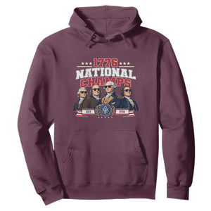1776 National Champs Est 1776 Vintage Seal Hoodie Funny Cool Sunglasses Presidents and Founding Fathers Sports Style Patriotic