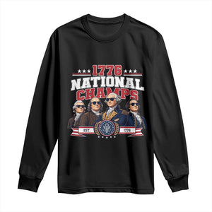 1776 National Champs Est 1776 Vintage Seal Long Sleeve Shirt Funny Cool Sunglasses Presidents and Founding Fathers Sports Style Patriotic