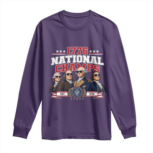 1776 National Champs Est 1776 Vintage Seal Long Sleeve Shirt Funny Cool Sunglasses Presidents and Founding Fathers Sports Style Patriotic