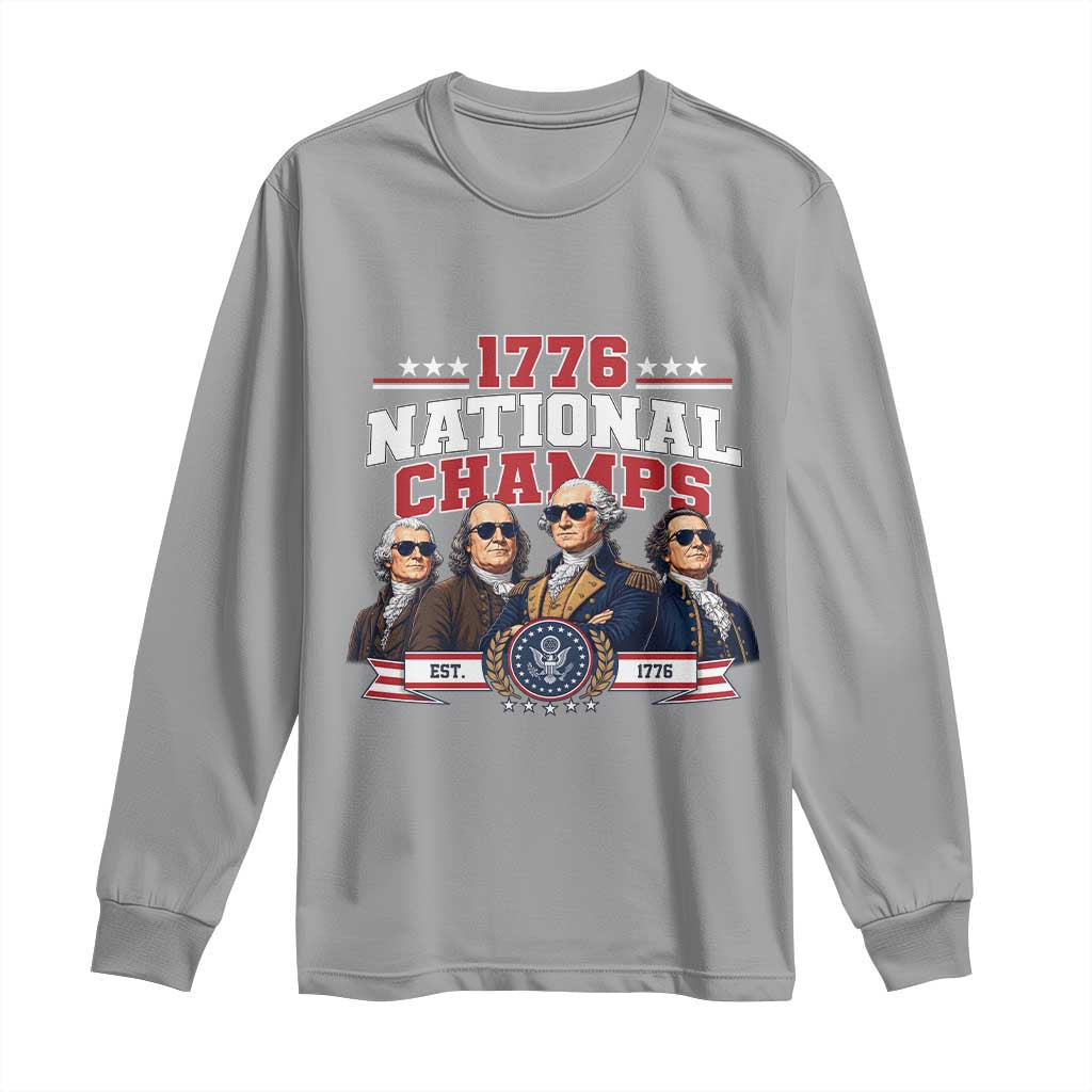1776 National Champs Est 1776 Vintage Seal Long Sleeve Shirt Funny Cool Sunglasses Presidents and Founding Fathers Sports Style Patriotic