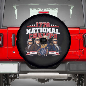 1776 National Champs Est 1776 Vintage Seal Spare Tire Cover Funny Cool Sunglasses Presidents and Founding Fathers Sports Style Patriotic TS02 Black Print Your Wear