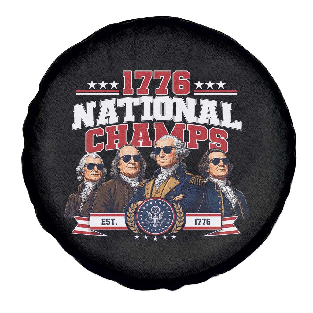 1776 National Champs Est 1776 Vintage Seal Spare Tire Cover Funny Cool Sunglasses Presidents and Founding Fathers Sports Style Patriotic TS02 Print Your Wear