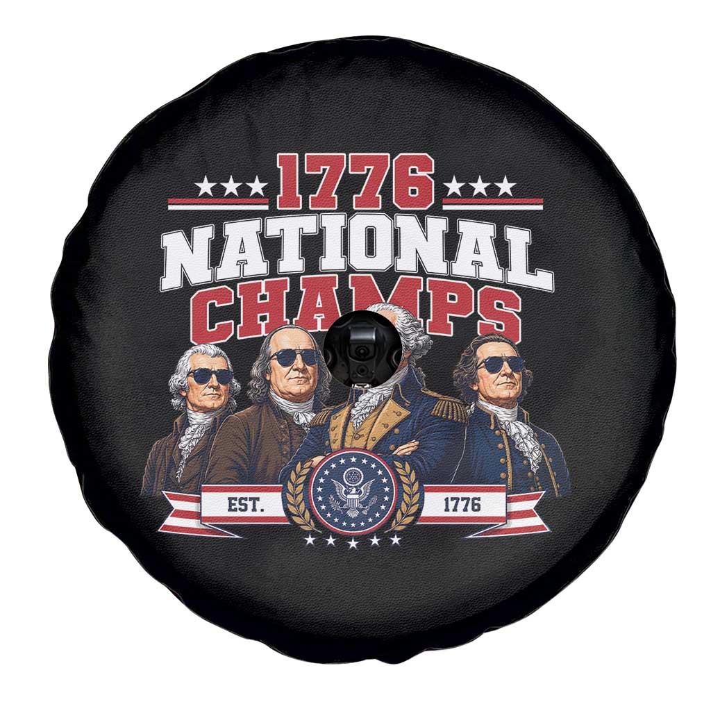 1776 National Champs Est 1776 Vintage Seal Spare Tire Cover Funny Cool Sunglasses Presidents and Founding Fathers Sports Style Patriotic TS02 Print Your Wear