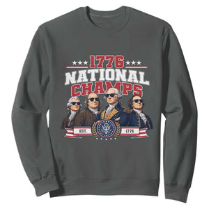 1776 National Champs Est 1776 Vintage Seal Sweatshirt Funny Cool Sunglasses Presidents and Founding Fathers Sports Style Patriotic