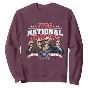 1776 National Champs Est 1776 Vintage Seal Sweatshirt Funny Cool Sunglasses Presidents and Founding Fathers Sports Style Patriotic