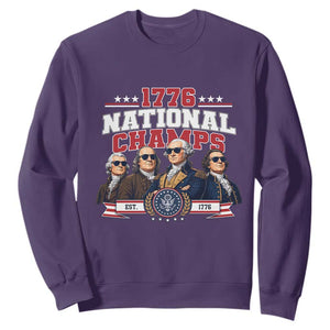 1776 National Champs Est 1776 Vintage Seal Sweatshirt Funny Cool Sunglasses Presidents and Founding Fathers Sports Style Patriotic