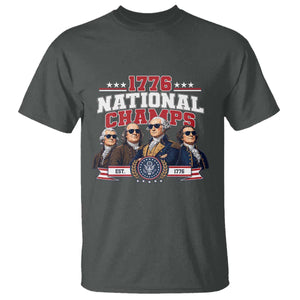 1776 National Champs Est 1776 Vintage Seal T Shirt Funny Cool Sunglasses Presidents and Founding Fathers Sports Style Patriotic